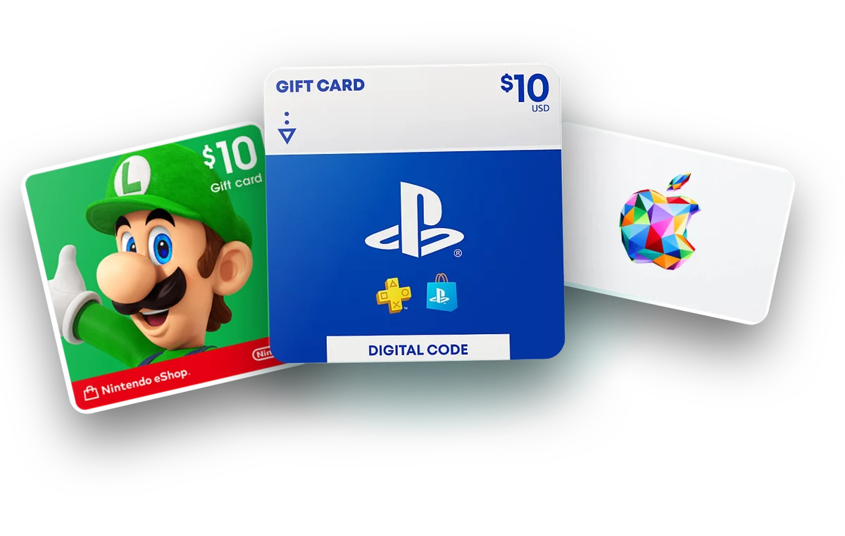 Gift cards digitales de PlayStation, Nintendo eShop e iTunes